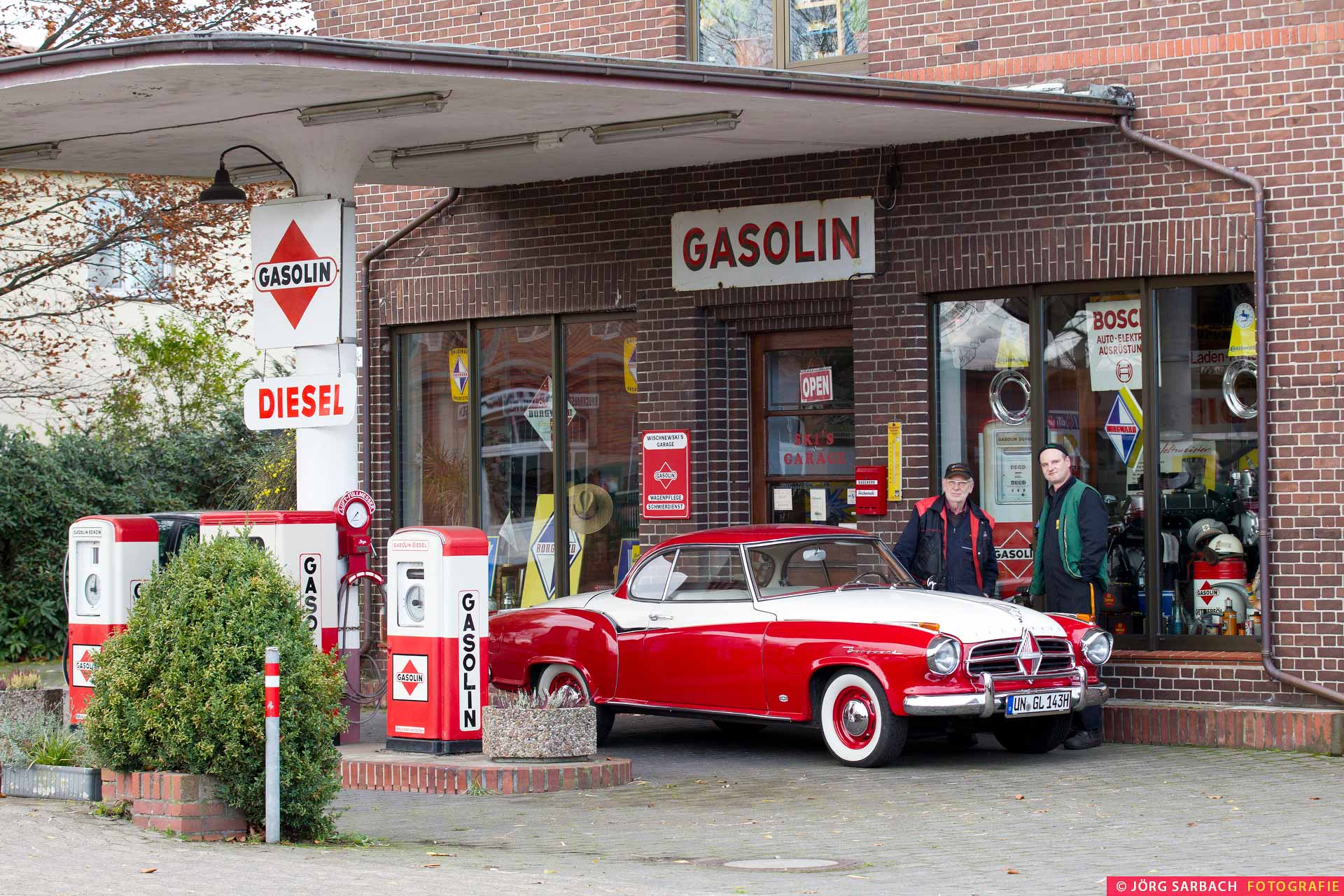 Tankstelle, Gasolin, Oldtimer, Borgward, Werkstatt, Bruchhausen-Vilsen